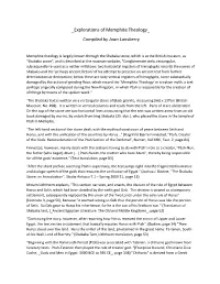Memphite Theology Compiled by Joan Lansberry