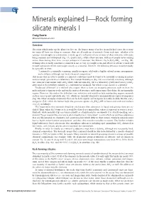Minerals Explained I—Rock Forming Silicate Minerals I Craig Barrie Minerals Explained Editor