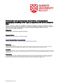 Photometric and Spectroscopic Observations, and Abundance