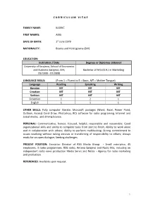 Proposed Position in the Programme