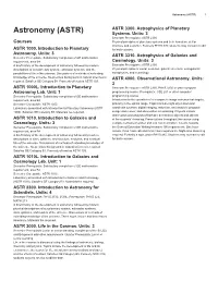Astronomy (ASTR) 1