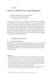 Hie Thee to Hell: the Place of the Bad Daimon