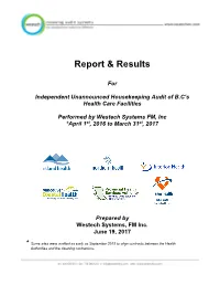 Independent Housekeeping Audit Process and Results of the B.C