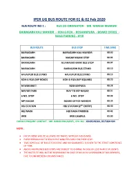 IPER UG BUS ROUTE for 01 & 02 Feb 2020