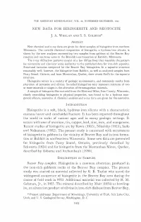 NEW DATA for HISINGERITE and NEOTOCITE J. A. S. S. Hisingerite