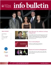 Our Ambition Is to Keep Raising the Bar 2012-13 Annual Report Alumni And
