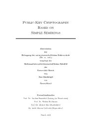 Public-Key Cryptography Based on Simple Semirings