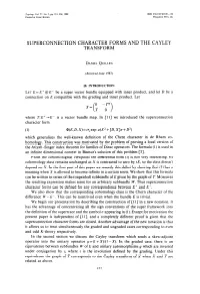 Superconnection Character Forms and the Cayley Transform