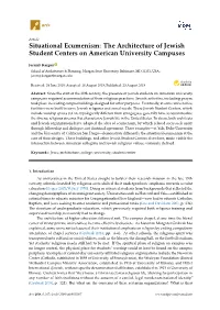 The Architecture of Jewish Student Centers on American University Campuses