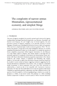 The Complexity of Narrow Syntax : Minimalism, Representational