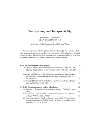 Transparency and Interpretability