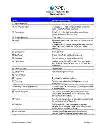 WCIO Injury Description Codes Nature of Injury