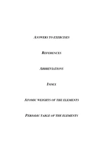 Answers to Exercises References Abbreviations