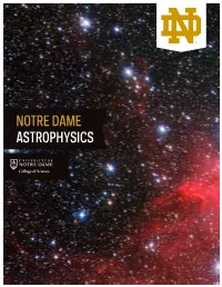 Astrophysics Notre Dame’S Partnership in the Large Binocular Telescope