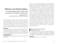 Ecumenical Approaches in Light of the Document from Conflict to Communion