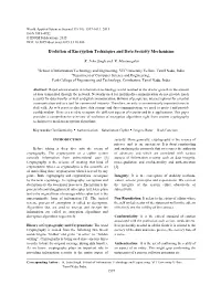 Evolution of Encryption Techniques and Data Security Mechanisms