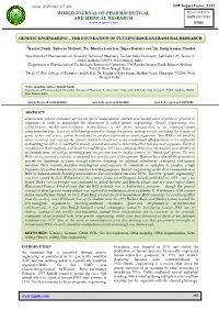 Genetic Engineering – the Foundation of Cutting-Edge Extramural Research