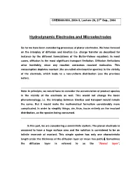 Hydrodynamic Electrodes and Microelectrodes