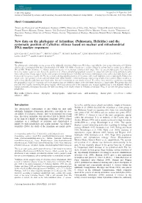 Pulmonata, Helicidae) and the Systematic Position of Cylindrus Obtusus Based on Nuclear and Mitochondrial DNA Marker Sequences