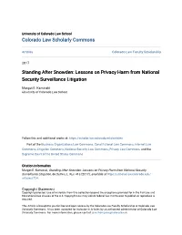 Standing After Snowden: Lessons on Privacy Harm from National Security Surveillance Litigation