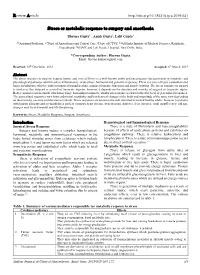 Stress Or Metabolic Response to Surgery and Anesthesia