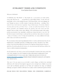 SUNBASKET® TERMS and CONDITIONS (Last Updated: March 19, 2021)