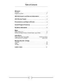 Table of Contents