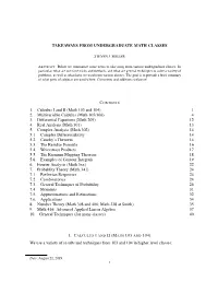 Takeaways from Undergraduate Math Classes