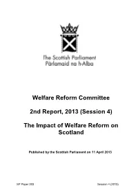The Impact of Welfare Reform on Scotland