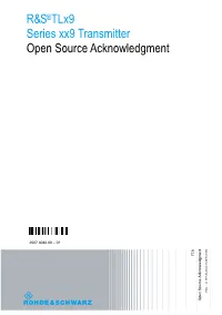 Tlx9 Open Source Acknowledgment