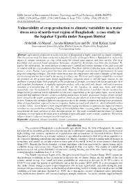 Vulnerability of Crop Production to Climatic Variability In