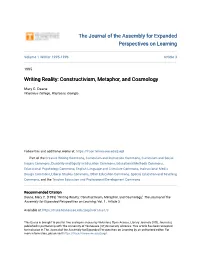 Writing Reality: Constructivism, Metaphor, and Cosmology