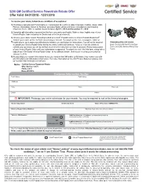 Certified Service Transmission & Engine Rebate