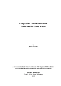 Comparative Local Governance: Lessons from New Zealand for Japan