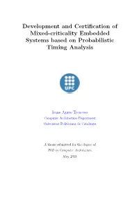 Development and Certification of Mixed-Criticality Embedded