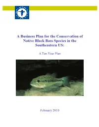 Final Business Plan NFWF Native Black Bass Keystone Initiative Feb