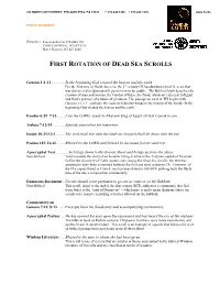 First Rotation of Dead Sea Scrolls
