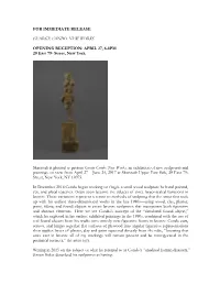 For Immediate Release George Condo