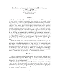 Introduction to Compressible Computational Fluid Dynamics James S