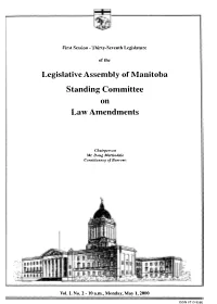 Legislative Assembly of Manitoba Standing Committee on Law Amendments