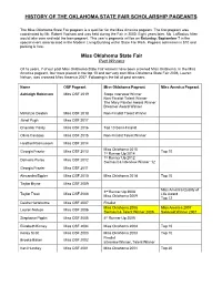Miss Osf Pageant History