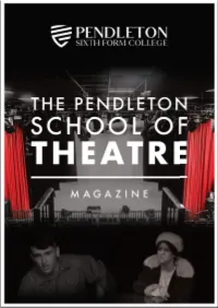 Pendleton Sixth Form College Centre of Excellence for Performing Arts WELCOME