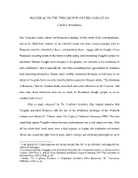 Rousseau in the Philosophy of Eric Voegelin