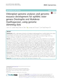 (Saxifragaceae), Using Genome Skimming Data Luxian Liu1†, Yuewen Wang1†, Peizi He1, Pan Li2* , Joongku Lee3, Douglas E