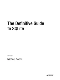 The Definitive Guide to Sqlite