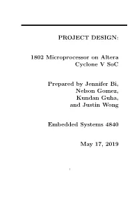 1802 Microprocessor on Altera Cyclone V Soc