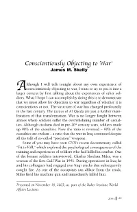 Conscientiously Objecting to War James M
