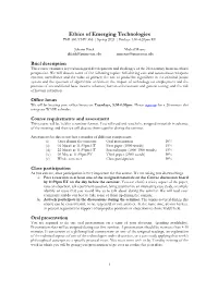 Ethics of Emerging Technologies PHI 350/CHV 356 | Spring 2021 | Fridays 1:30-4:20Pm ET