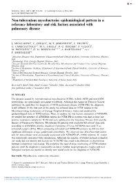 Non-Tuberculous Mycobacteria: Epidemiological Pattern in a Reference Laboratory and Risk Factors Associated with Pulmonary Disease