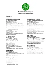 November 2017 Property List